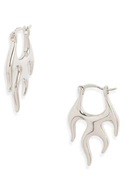 Child Of Wild Twin Flame Hoop Earrings In Silver