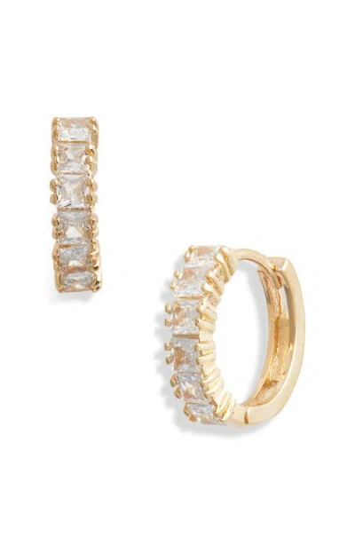Child Of Wild Venice Cubic Zirconia Huggie Hoop Earrings In Gold