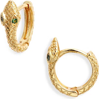 Child Of Wild Zephry Snake Huggie Hoop Earrings In Gold