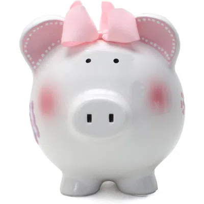 Child To Cherish Butterfly Ceramic Piggy Bank In White