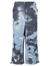 Childern Of The Discordance Blue Tie-dye Print Nylon Trousers In Blue
