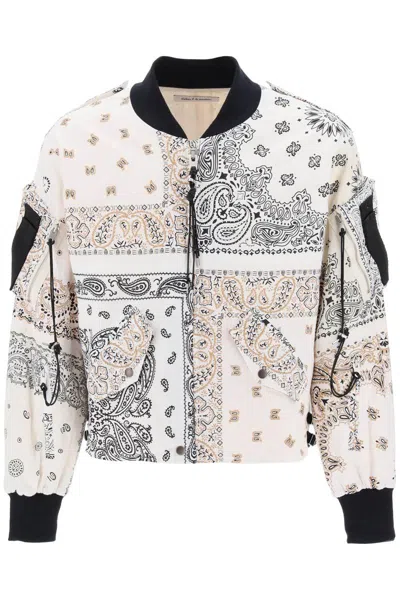 Children Of The Discordance Bomber Jacket With Bandana Motif In White