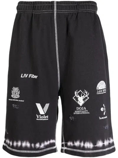 Children Of The Discordance Graphic-print Elasticated-waistband Shorts In Grey