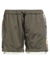 Children Of The Discordance Man Shorts & Bermuda Shorts Military Green Size 1 Polyester, Cotton