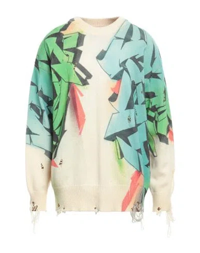 Children Of The Discordance Man Sweater Ivory Size 1 Cotton, Acrylic In White