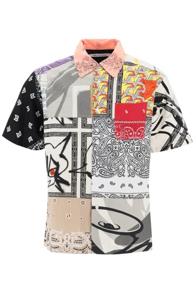 Children Of The Discordance Short-sleeved Patchwork Shirt In Multicolor