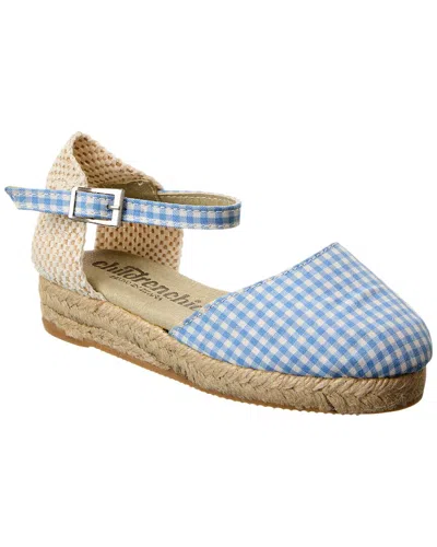 Childrenchic Gingham Canvas Espadrille In Blue