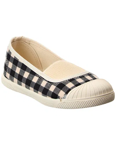 Childrenchic Gingham Canvas Sneaker In Black