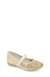 Childrenchic Kids' Estrella Mary Jane Flat In Gold