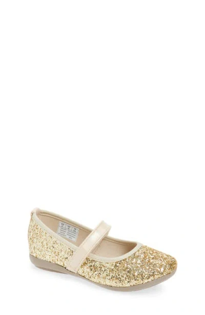 Childrenchic Kids' Estrella Mary Jane Flat In Gold