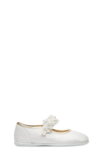 Childrenchic Kids' Flora Mary Jane Flat In White