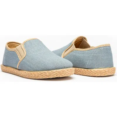 Childrenchic Kids' Linen Slip-on Sneaker In Blue