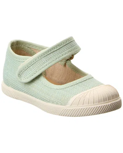 Childrenchic Linen Mary Jane Sneaker In Green