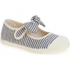 Childrenchic Sofia Mary Jane Flat In Navy Stripes