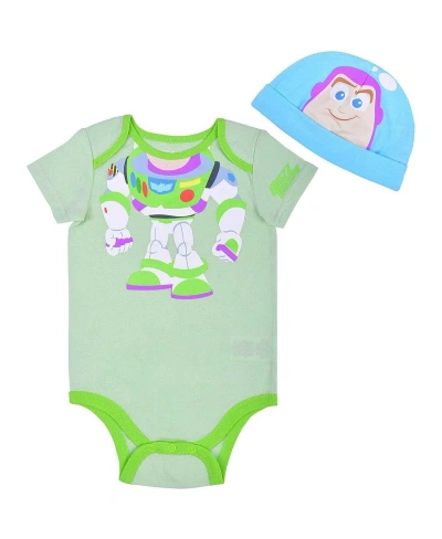 Children's Apparel Network Baby Boys And Girls Green Toy Story Buzz Lightyear Bodysuit And Hat Set