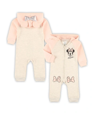 Children's Apparel Network Baby Boys And Girls Minnie Mouse Heather Gray Hoodie Full-zip Jumper