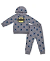 CHILDREN'S APPAREL NETWORK LITTLE BOYS AND GIRLS GRAY BATMAN ALL-OVER MASK PULLOVER HOODIE AND JOGGERS SET