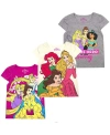 CHILDREN'S APPAREL NETWORK LITTLE BOYS AND GIRLS GRAY, CREAM, PINK DISNEY PRINCESS GRAPHIC 3-PACK T-SHIRT SET