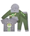 Children's Apparel Network Preschool Green The Mandalorian 3-pack Jogger Set In Green