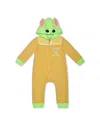 Children's Apparel Network Newborn Grogu Green The Mandalorian The Child Hoodie Full-zip Long Sleeve Jumper In Yellow