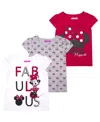 Children's Apparel Network Preschool Minnie Mouse / / Graphic 3-pack T-shirt Set In Red