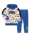 Children's Apparel Network Preschool White Pj Masks Pullover Hoodie And Joggers Set In White,blue
