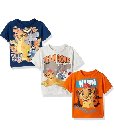 Children's Apparel Network Babies' Toddler Boys And Girls Orange, Navy, Gray The Lion King Kion 3-pack T-shirt Set In Orange,navy,gray
