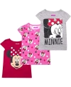 CHILDREN'S APPAREL NETWORK TODDLER GIRLS MINNIE MOUSE GRAY, PINK, RED GRAPHIC 3-PACK T-SHIRT SET