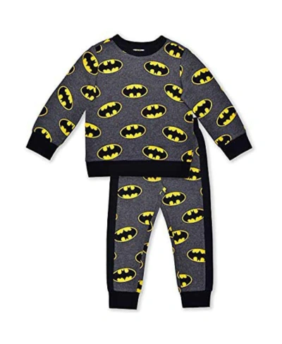 Children's Apparel Network Babies' Toddler Gray Batman Pullover Sweatshirt And Joggers Set