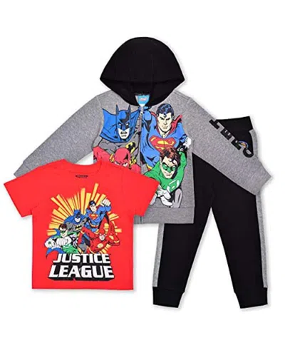 Children's Apparel Network Babies' Toddler Gray Justice League 3-pack Jogger Set