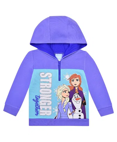 Children's Apparel Network Toddler Purple Frozen Graphic Half-zip Hoodie