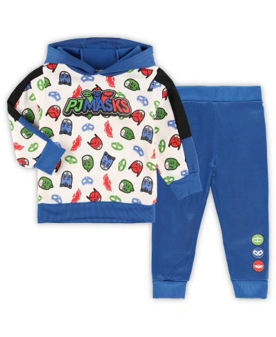 Children's Apparel Network Babies' Toddler White Pj Masks Pullover Hoodie And Joggers Set