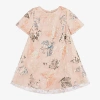 CHILDRENSALON OCCASIONS GIRLS PINK SEQUINNED BUTTERFLY TULLE DRESS