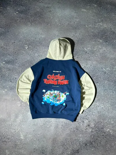 Pre-owned Childs X Vintage Childish Hoodie Boxy Fit Tgf Theme Park Baggy Oversized In Blue