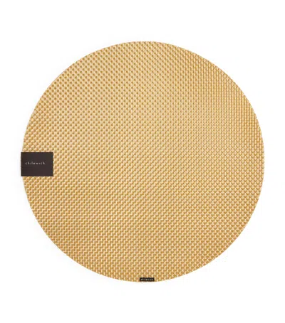 Chilewich Basketweave Gilded Round Placemat In Gold