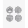 Chilewich Basketweave Mist Woven Coasters Set Of Four In Mist