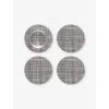 Chilewich Basketweave Mist Woven Coasters Set Of Four Gravel