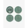 Chilewich Basketweave Mist Woven Coasters Set Of Four Ivy