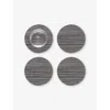 Chilewich Basketweave Mist Woven Coasters Set Of Four Light Grey