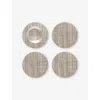 Chilewich Basketweave Mist Woven Coasters Set Of Four Linen In Linen