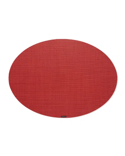 Chilewich Basketweave Oval Placemat In Red