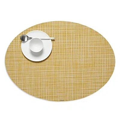 Chilewich Basketweave Round Placemat In Ochre