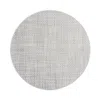 Chilewich Basketweave Round Placemat In White/silver