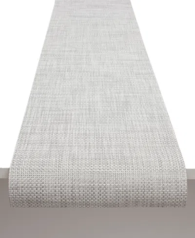 Chilewich Basketweave Runner In White,silv