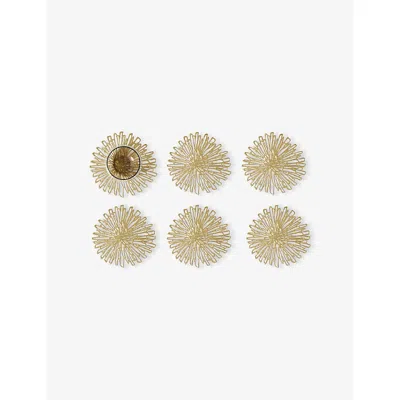 Chilewich Gilded Bloom Pressed-vinyl Coasters Set Of Six