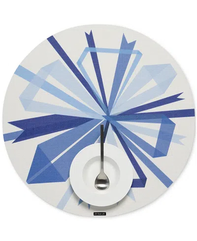 Chilewich Bow-print Round Placemat, 15" In Blue