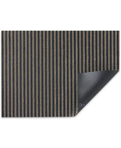 Chilewich Breton Stripe Shag Utility Mat, 24" X 36" In Black