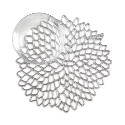 Chilewich Dahlia Coasters, Set Of 6 In Gray