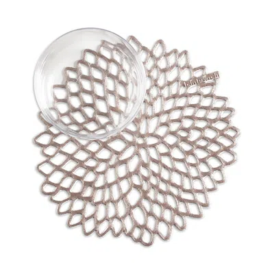 Chilewich Dahlia Coasters, Set Of 6 In Gray