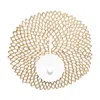 Chilewich Dahlia Pressed Vinyl Round Placemat In Brass